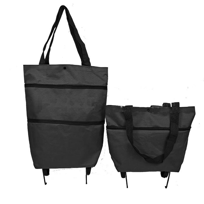 Gambar Foldable Shopping Bag Trolly Tas Belanja Lipat Troli Roda Serbaguna Tas Trolley Bag Lipat Multifungsi - Hitam dari GRUP KUAT undefined Tokopedia