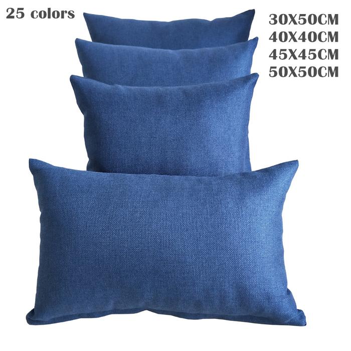 Jual Solid 25 Pure Colored Sizes Linen Cushions Case Sofa Couch