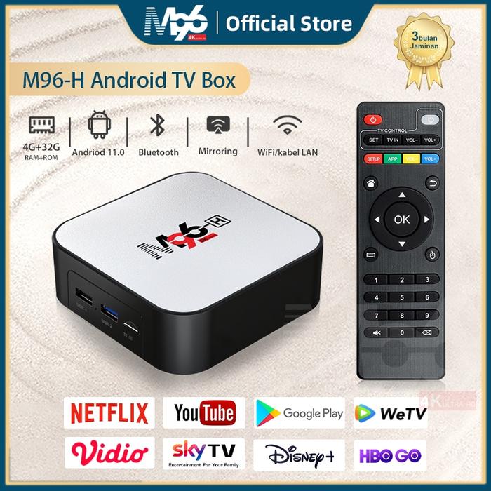 Gambar M96 Tv Box M96-H Smart Android Tv Box Android 10.0 4Gb+32Gb Wifi Stb Box Tv Digital 4K Hd dari evan223 undefined Tokopedia