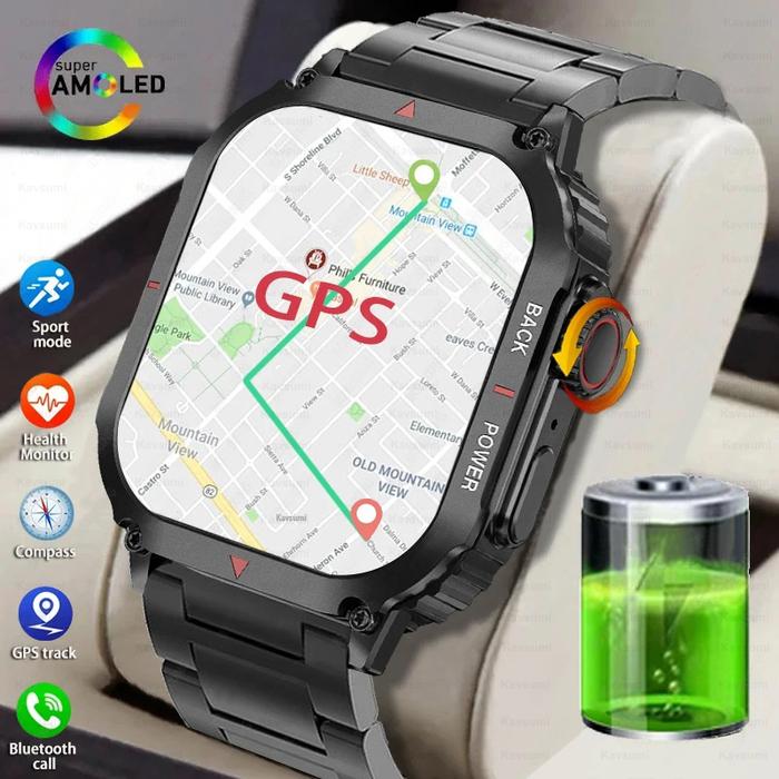 195 Hd Screen Blood Glucose Watches Men Women Smart Watch Lp68 Gps Track  Wireless Charger Nfc Smartwatch For Ios Android 2024