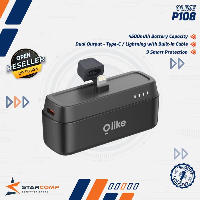 Gambar Olike P108 Mini Powerbank with Phone Stand 4500mAh USB-C P108C Lightning P108L Portable - Type-C - Lightning dari Starcomp Solo undefined Tokopedia
