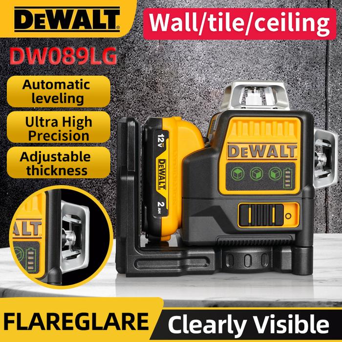 Gambar Dewalt DW089LG 3 Sides*360 Degree Vertical Lines Laser Level Horizontal Green Light Level Meter Outdoor 12V Lithium Battery dari PT ROSATI undefined Tokopedia