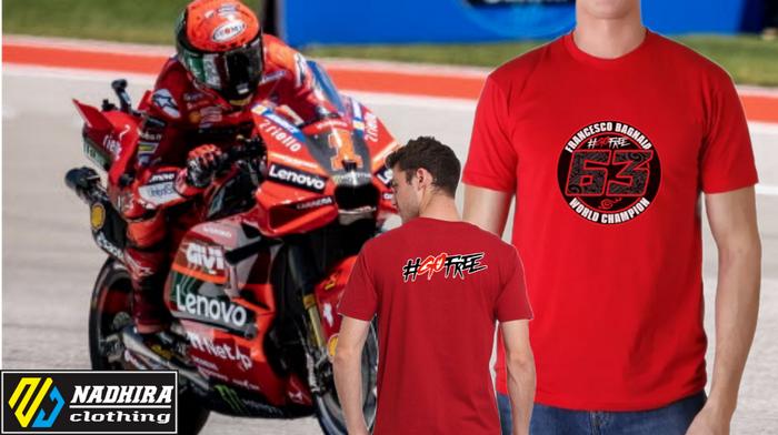 Jual KAOS BAJU TSHIRT DISTRO MOTOGP FRANCESCO BAGNAIA 63 WORLD
