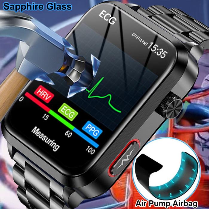 Blood Pressure Smartwatch V12c Jual 2025 New Sapphire Glass Air