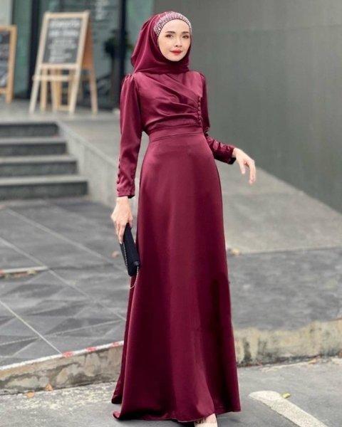 model baju dress modern Dress Brokat Model Gaun Hijab Modern Dress Brokat Modern Long Sleeve Hijab Dresses Gaun Dress Lace