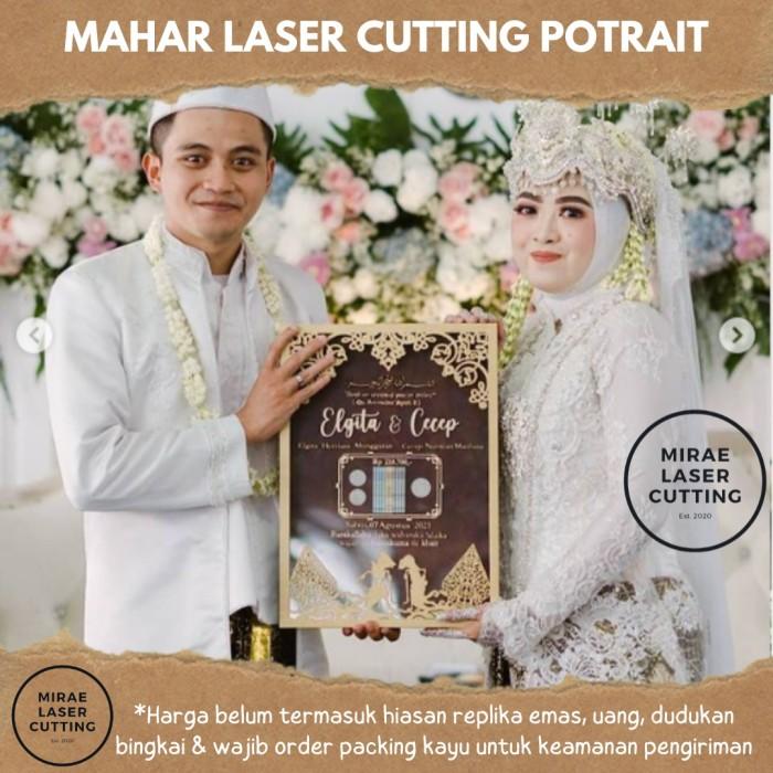 Gambar || PROMO PERSIAPAN PERNIKAHAN ~`~ Frame Mahar Plywood + Akrilik 30x40cm Jawa Theme ||~~~ - Wayang 1 dari alyssa storein undefined Tokopedia
