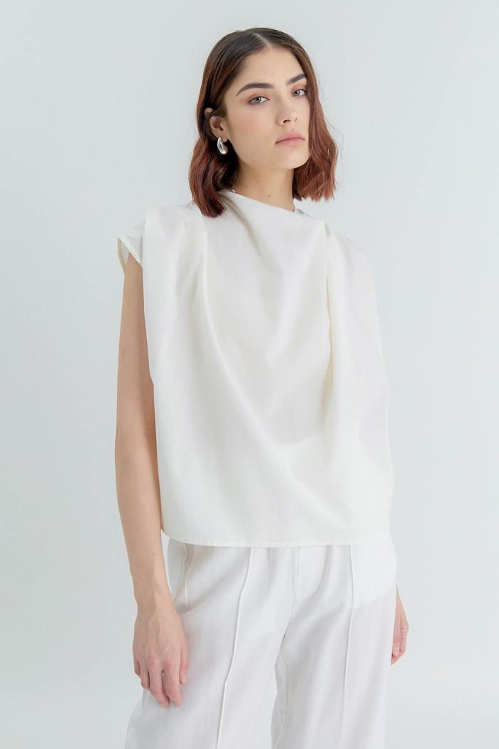 Gambar MURAH Kivee - Collis Top / Blouse Wanita / Blouse Tencel - Marshmallow dari Ambrade undefined Tokopedia