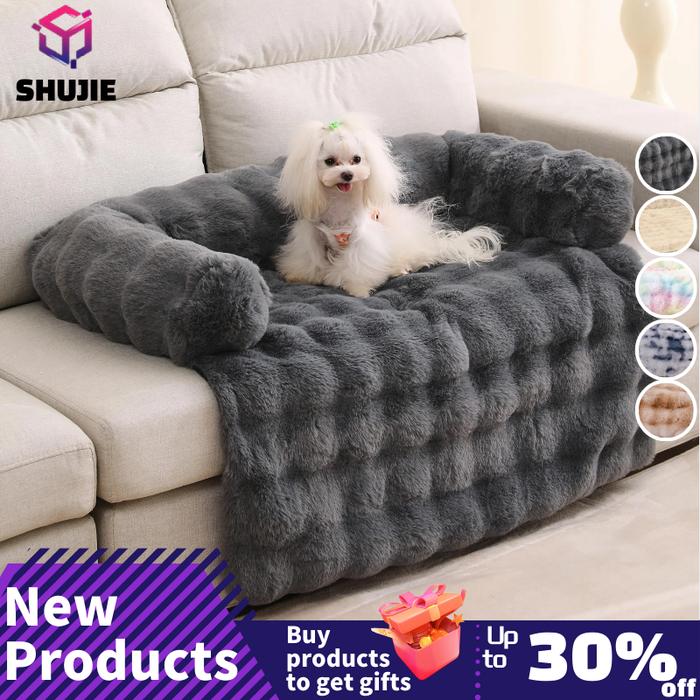 Jual Fluffy Plush Pet Dog Bed Sofa for Large Dogs House Mat Kennel