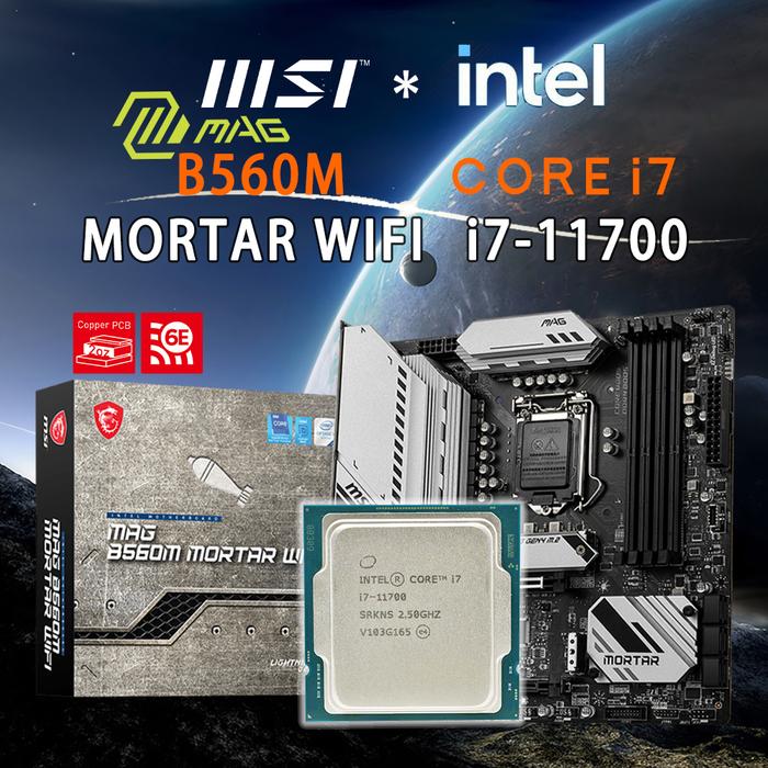 Jual NEW Intel Core i7-11700 CPU+MSI MAG B560M MORTAR WIFI mATX