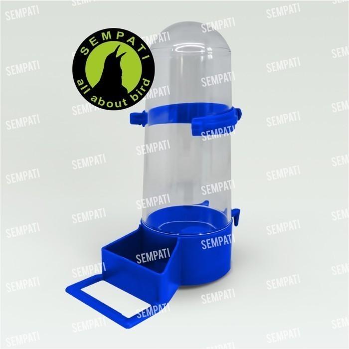 Gambar DISPENSER TABUNG JUMBO KEPALA LEBAR CEPUK WADAH PAKAN MINUM BURUNG - Biru dari Sempati Bird Shop undefined Tokopedia