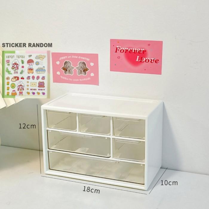 Gambar Rak Laci Mini Tempat Kotak Penyimpanan Perhiasan Aksesoris Serbaguna - Putih dari Aliba Living Store undefined Tokopedia