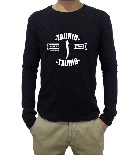 Gambar Kaos Baju Obral Combed 30S Distro TAUHiD MAKE US STRONG LENGAN PANJANG dari Zenahedo undefined Tokopedia