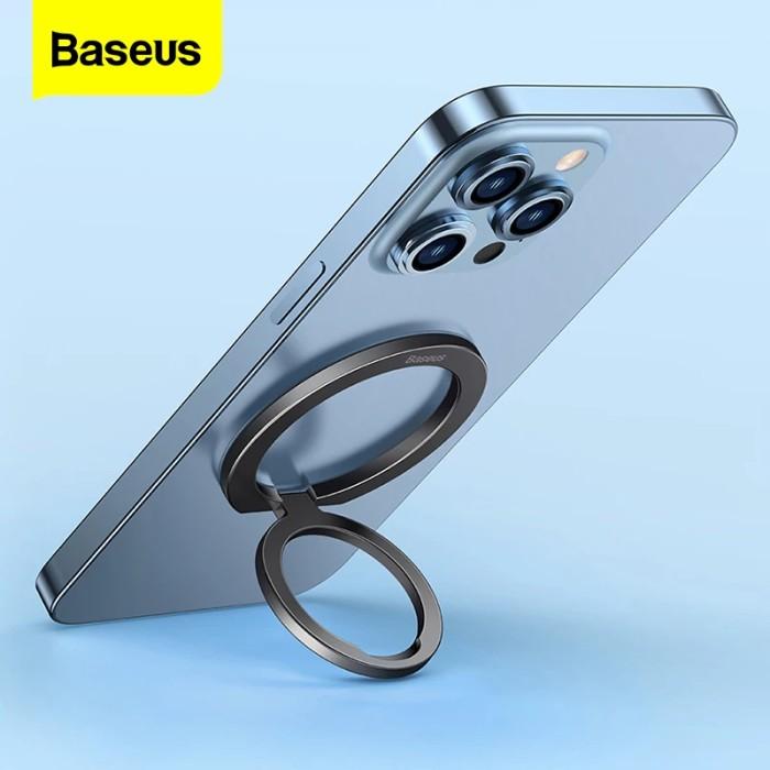 Gambar BESTSELLER// BASEUS RING MAGSAFE PHONE HOLDER STAND CINCIN HP BRACKET 360 MAGNETIC - Grey dari Angkasa Baruku undefined Tokopedia