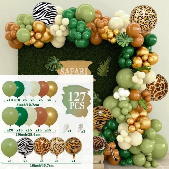 Gambar Set Balon Hijau Hewan Hutan Kit Dekorasi Pesta Ulang Tahun Dekorasi Safari Baby Shower Latex Balon Garland Anak Laki-laki - A dari Coupal.id undefined Tokopedia