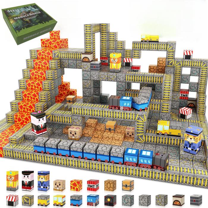 Jual AB Magnetic Blocks-Build Mine Magnet World Set for Boys Girls