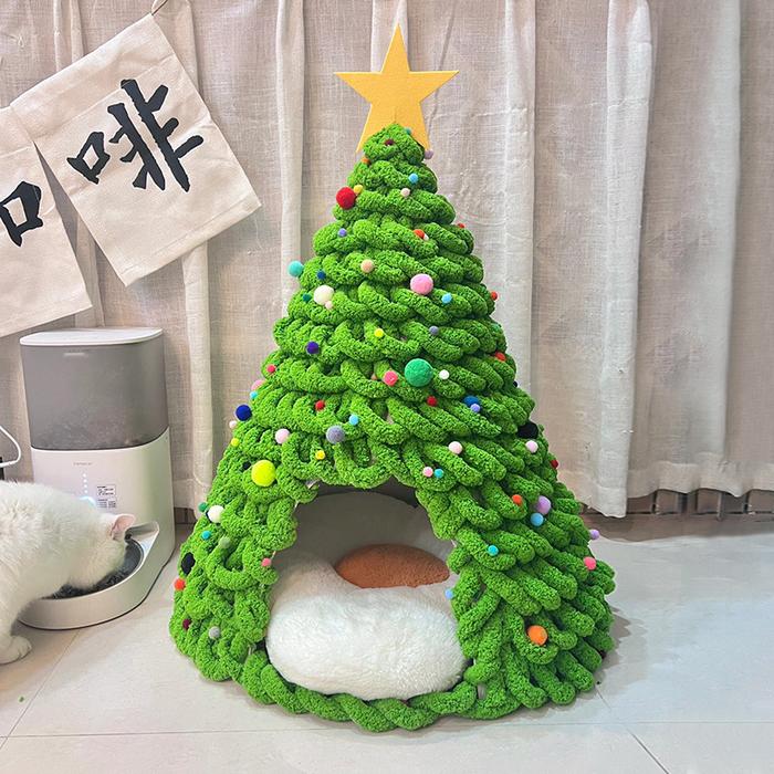 Jual Christmas Tree Cat Nest Handmade Diy Material Package