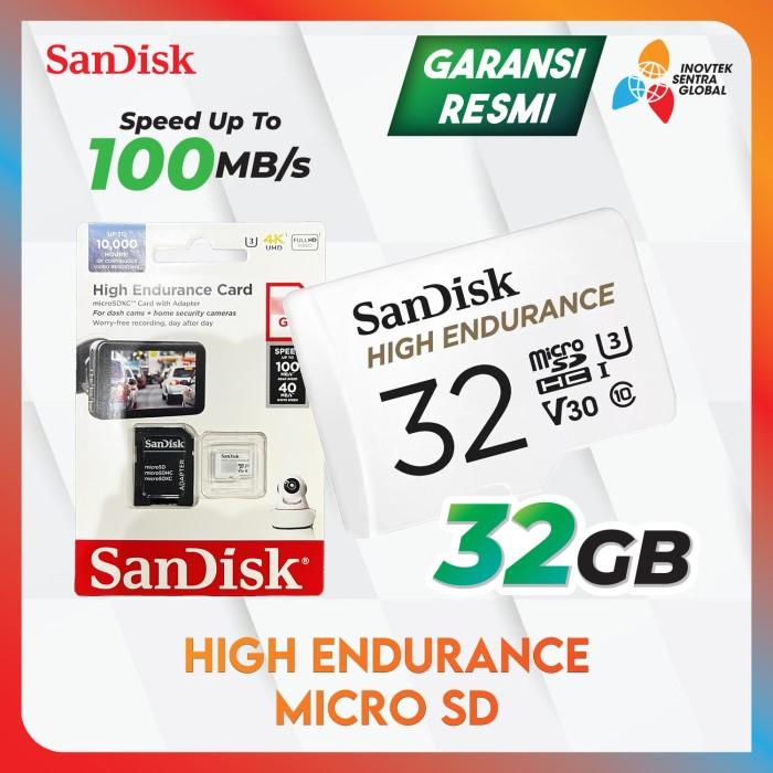 Gambar Sandisk High Endurance MicroSD Card 32GB 64GB 128GB 256GB - 32 GB dari Inovtek undefined Tokopedia