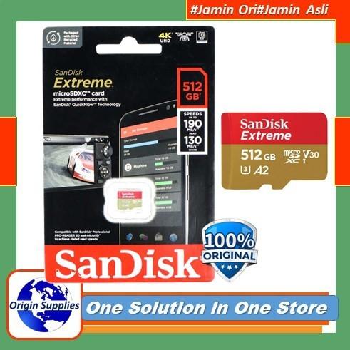 Jual Sandisk Micro SD SDXC 512GB Extreme 190 MB/s 4K 512 GB Memory