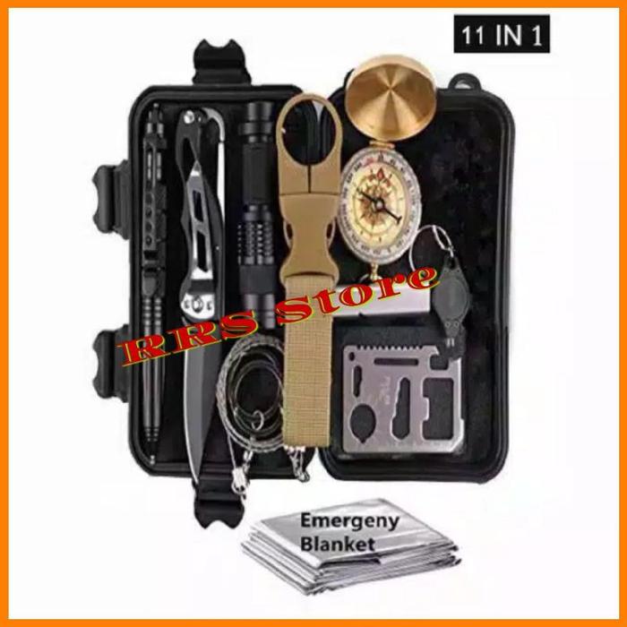 Gambar Pelngkapan pendaki gunung Survival Kit 11 in 1 Multifunctional First Aid SOS Tools 039 surpival alat bantu daki paket lengkap suprifal suprival set 11 in 1 lengkap dari dodolea undefined Tokopedia