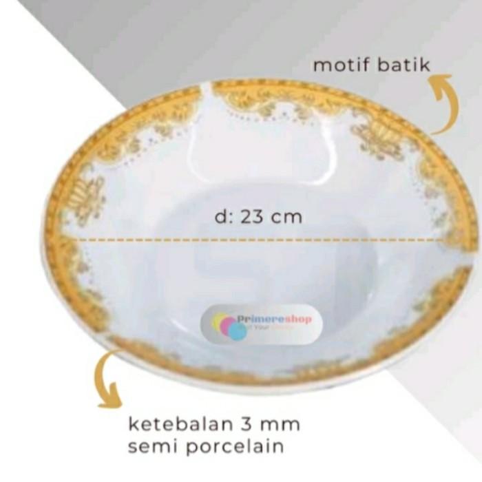 Gambar MakanYuk- isi 6 pcs piring makan cekung keramik 23cm motip mahkota piring makan perasmanan dari maryatinia undefined Tokopedia