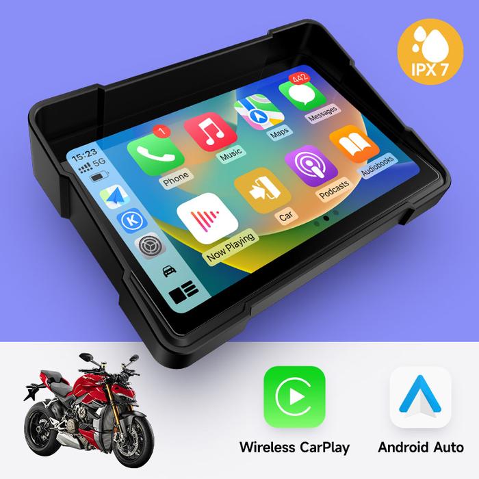 Jual JIUYIN 5Inch Motorcycle Wireless Apple Carplay Android Auto