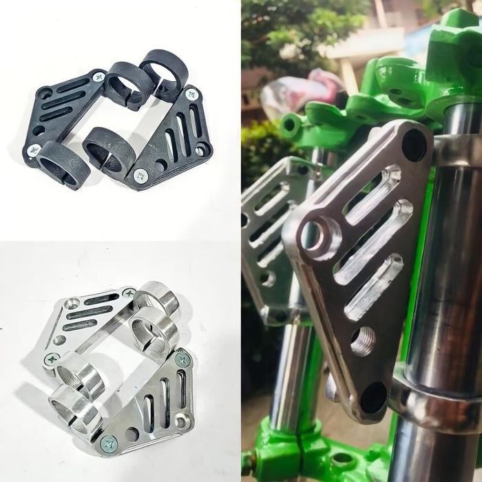 Gambar Kupingan Breket Lampu Pesek Cnc AS 31 33 41 GL Megapro Ninja Vixion Byson Hitam Chrome dari Dindama undefined Tokopedia