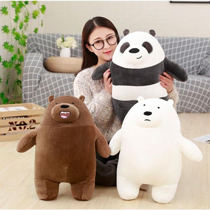 Boneka We Bare Bears Miniso Wbb Standing Doll Led Bisa Nyala Boneka Beruang  Panda Ice Bear Grizzly Lucu Imut