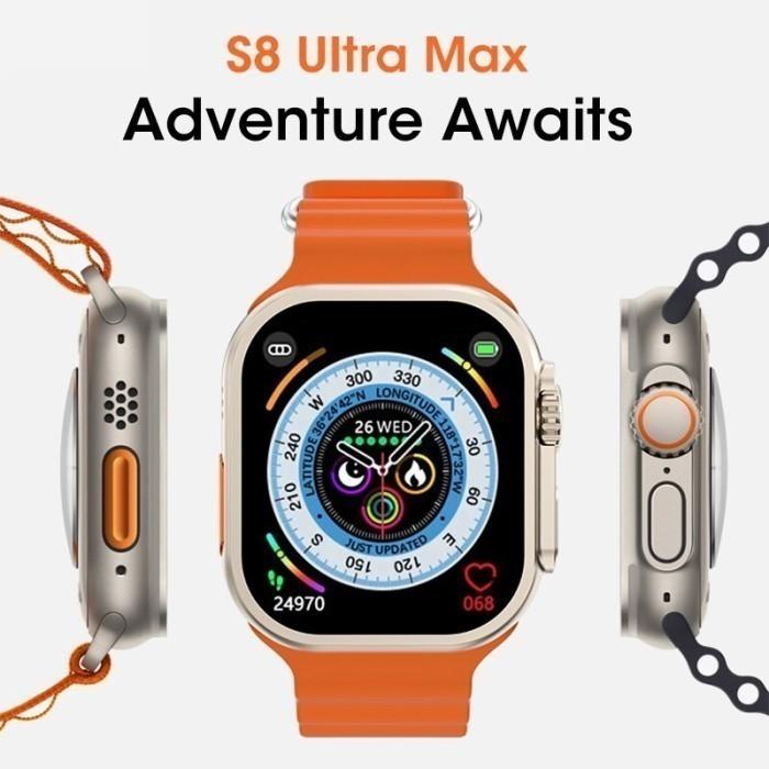 Gambar SMARTWATCH S8 ULTRA MAX Large HD Screen 1.96inch Bluetooth Call - Orange dari Experimart undefined Tokopedia