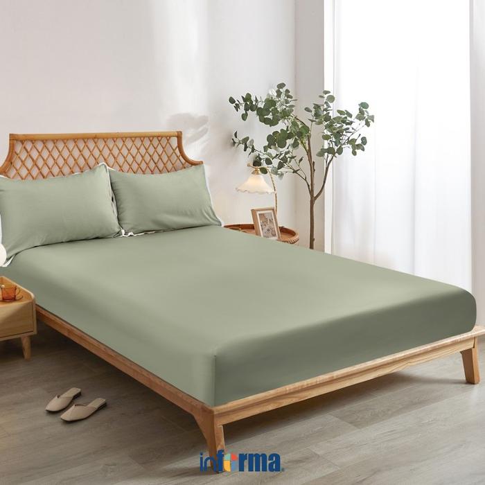 Gambar Informa Set Seprai Bamboo - Hijau Sage Sarung Kasur Alas Tidur Pelapis Kain Sprei Set Tempat Tidur - 120x200cm dari Informa Indonesia undefined Tokopedia