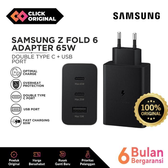 Gambar Charger Samsung Galaxy Z Fold 6 Power Adapter Trio 65W Super Fast Charging Original 100% - 65W dari Click Original undefined Tokopedia