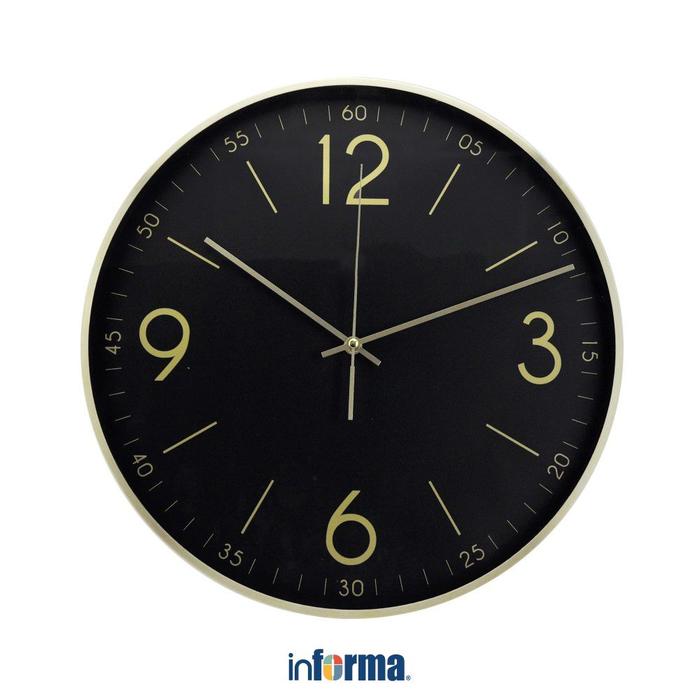Gambar Informa Jam Dinding 40 cm Aluminium 291B - Putih/Gold Penunjuk Waktu Dekorasi Ruangan Aksesori Rumah Alat Penunjuk Perlengkapan Kantor - Hitam/Gold dari Informa Indonesia undefined Tokopedia