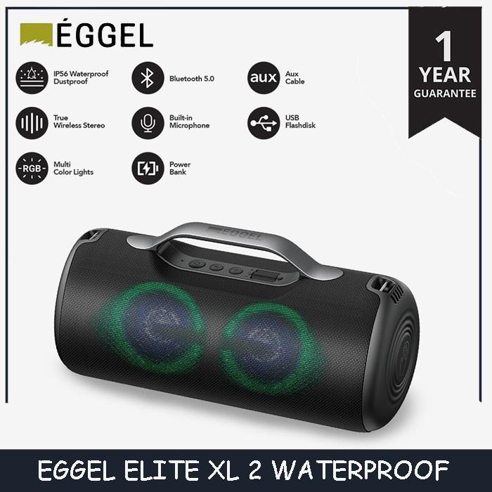 Eggel Elite Xl 2s Waterproof Portable Bluetooth Speaker With Rgb Light