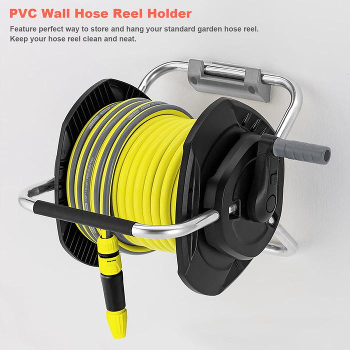 Jual New! Terlaris! 2Pcs Garden Hose Reel Holder PVC Wall Mounted