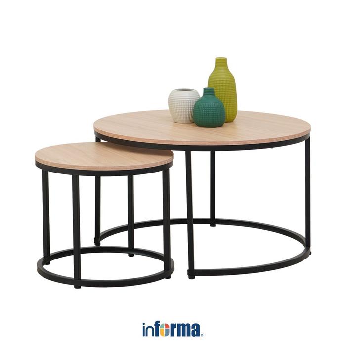 Gambar Informa Set Jesse Meja Tamu & Meja Sisi Coffee Table Meja Ruang Tamu Serbaguna Meja Sofa Persegi Furniture Rumah Aesthetic - Oak dari Informa Indonesia undefined Tokopedia