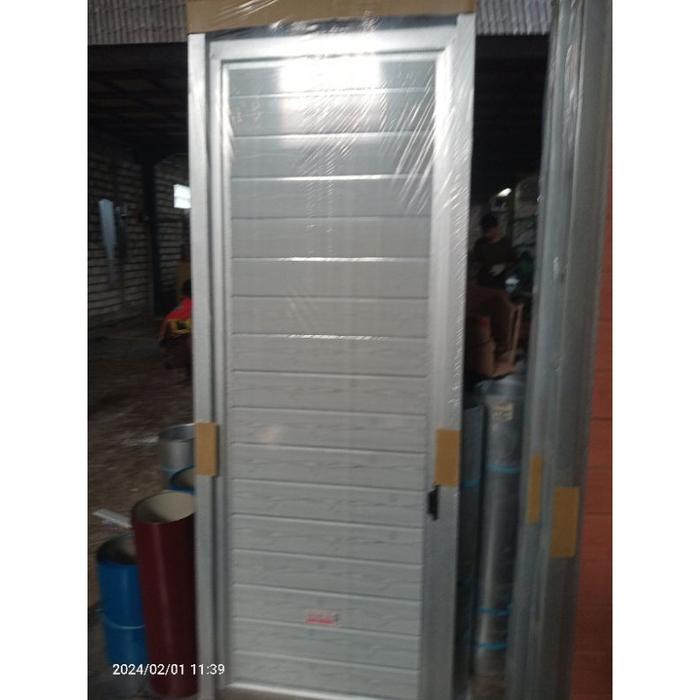 Gambar Ready Stok Pintu kamar mandi pvc galvalum murah harga pabrik - Putih serat kyu, Kanan dari doorstools II undefined Tokopedia