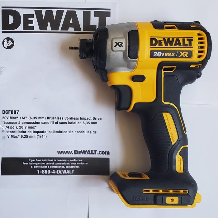 Jual DEWALT DCF887 20V Max Impact Cordless Lithium ion 1/4 inch