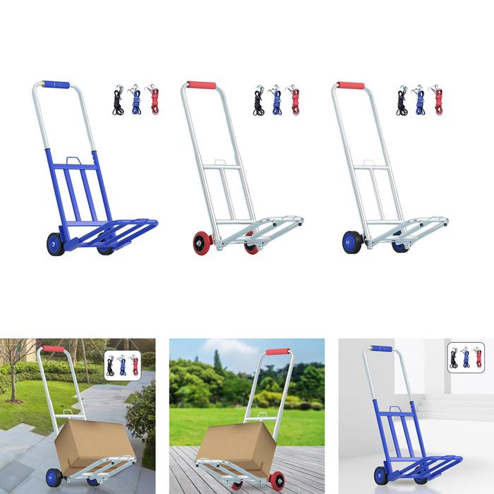 Luggage Cart Collapsible Telescopic Rod Compact Foldable Roller Shopping  Trolley Luggage Trolley Cart For Office Travel