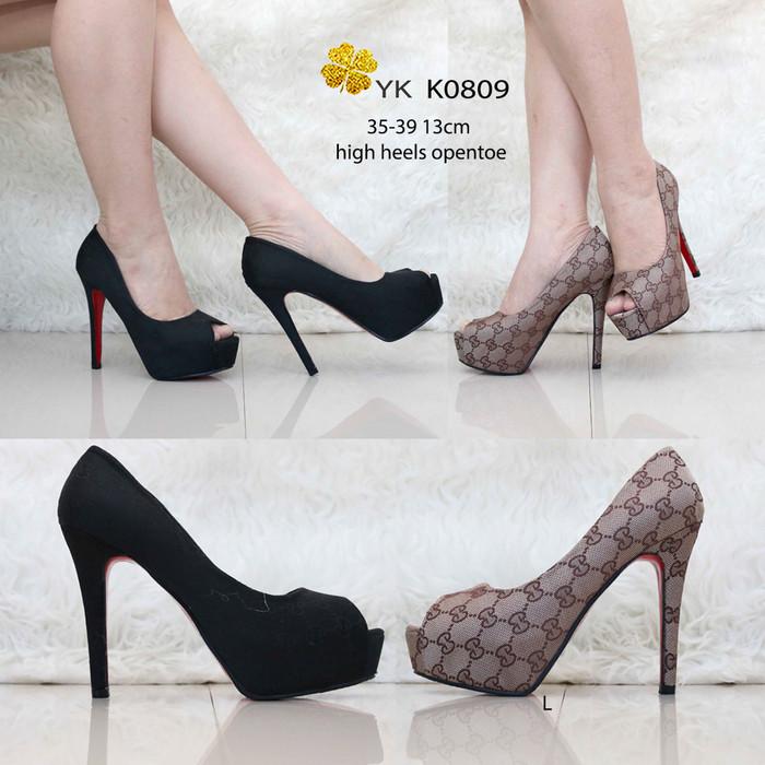 Ykshoes 0809 High Heels 13cm Pump Sepatu Import Heels 13 Cm Coklat Hit