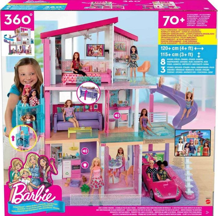 Jual BARBIE DREAMHOUSE 360 FULLY FURNISHED 70+ ORIGINAL MATTEL