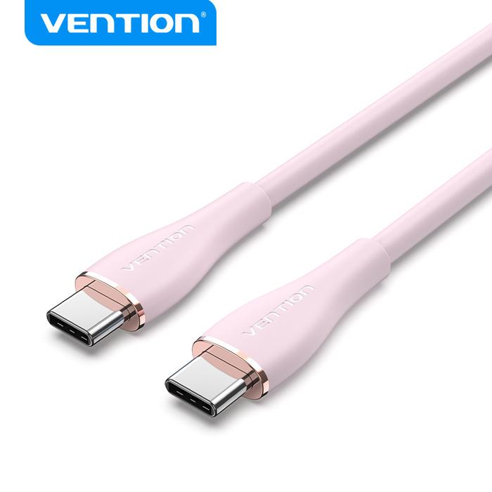 Gambar VENTION Kabel Data Type C to Usb C 5A Fast Charging PD Silicon - TAW - 1M - Pink dari Gaming Plus Store undefined Tokopedia