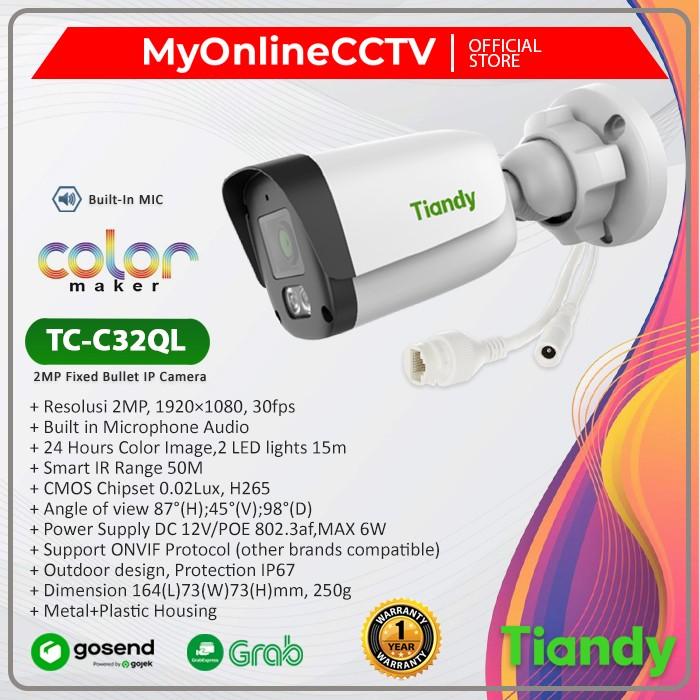 Gambar [Ready]PromoTerbaru Ip Camera Cctv Tiandy Tc-C32Ql 2Mp Audio Colorfull Poe Onvif Outdoor Best Seller - Lensa 4MM dari Ezzy 99 Store undefined 5 Tokopedia