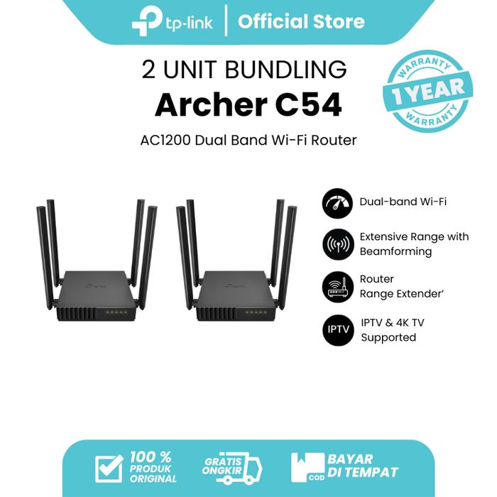 Gambar TP-Link Archer C54 C64 AC1200 WiFi 5 Router Dual Band Gigabit Easy Meshv6TV Ruter WPA3 Tether - Archer C54 2pcs dari Maccaw undefined Tokopedia