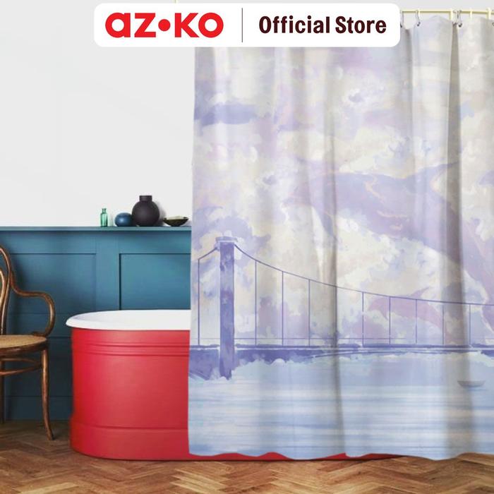 Gambar AZKO Forhom 180X180 cm Tirai Kamar Mandi Dengan C Hooks Dolphin Gorden Penutup Ruang Shower Curtain Shower Perlengkapan Kamar Mandi dari AZKO ID undefined Tokopedia