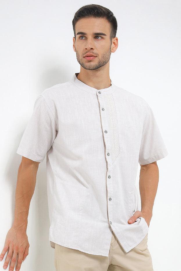 Gambar CDL Kemeja Koko Lengan Pendek H0019P12D - L, Khaki dari Cardinal Brand undefined Tokopedia