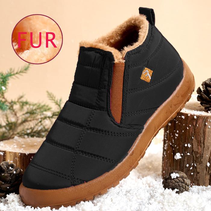 Jual Winter Men Boots Waterproof Snow Boots Warm Fur Men Shoes Non