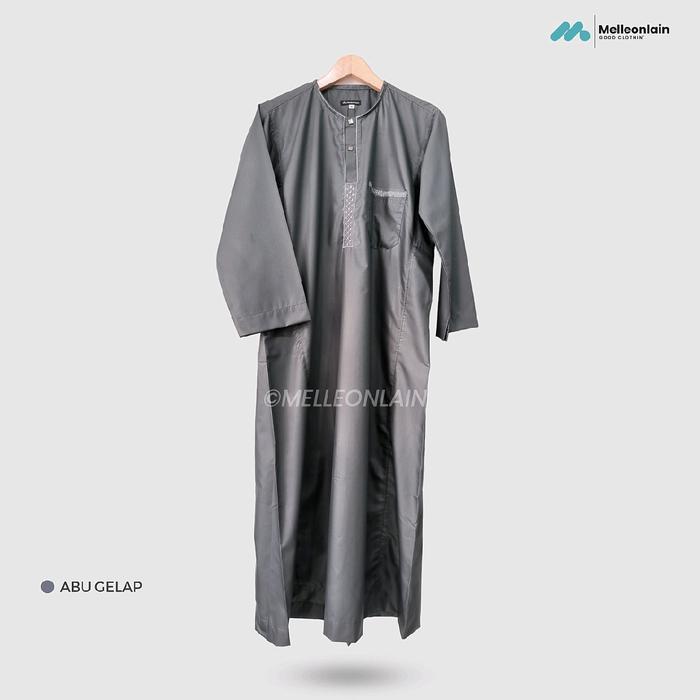Gambar SALE TERMURAH JUBAH YAMAN GAMIS PRIA BORDIR OBLONG LENGAN PANJANG MELLEONLAIN POLYESTER MUSLIM PUTIH ABU KANCING READYY - Abu Tua, M dari fashion 2025x undefined Tokopedia
