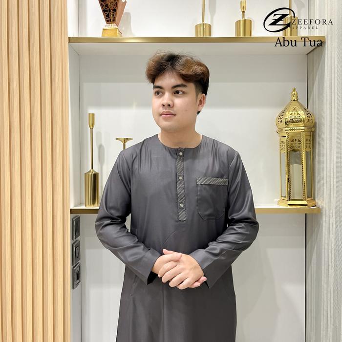 Gambar PRODUK TERLARIS ZEEFORA GAMIS HAFIZ JUBAH IKAF PREMIUM KANCING SNAP LENGAN PANJANG LOSS KERAH OBLONG BERKUALITAS READYY - Abu Tua, S dari fashion 2025x undefined Tokopedia