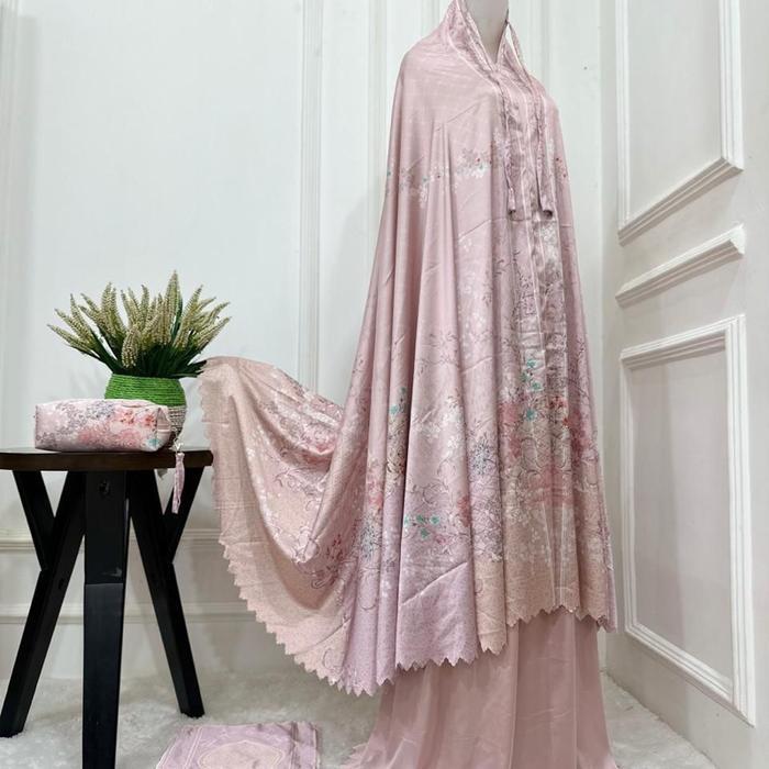 Gambar BARANG TERLARIS Mukena Sahara Vanel Sutra silk lasercut Sajadah set Series dari anhsar undefined Tokopedia