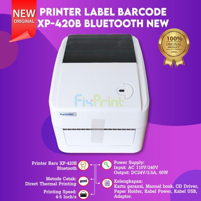 Gambar NEW PRINTER BARCODE THERMAL ORIGINAL XPRINTER XP-D4601B SIZE 110MM/A6 - USB + BLUETOOTH dari FixPrint Jakarta undefined Tokopedia