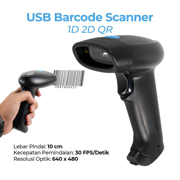 Gambar Alat Kasir Barcode Scanner / Alat Pembaca / Alat Pemindai Kode Batang QR Code Profesional Genggam Tangan Handheld USB / Kabel / Wired Auto Barcode Scaner 1D 2D QR Garansi dari feb62737 undefined Tokopedia